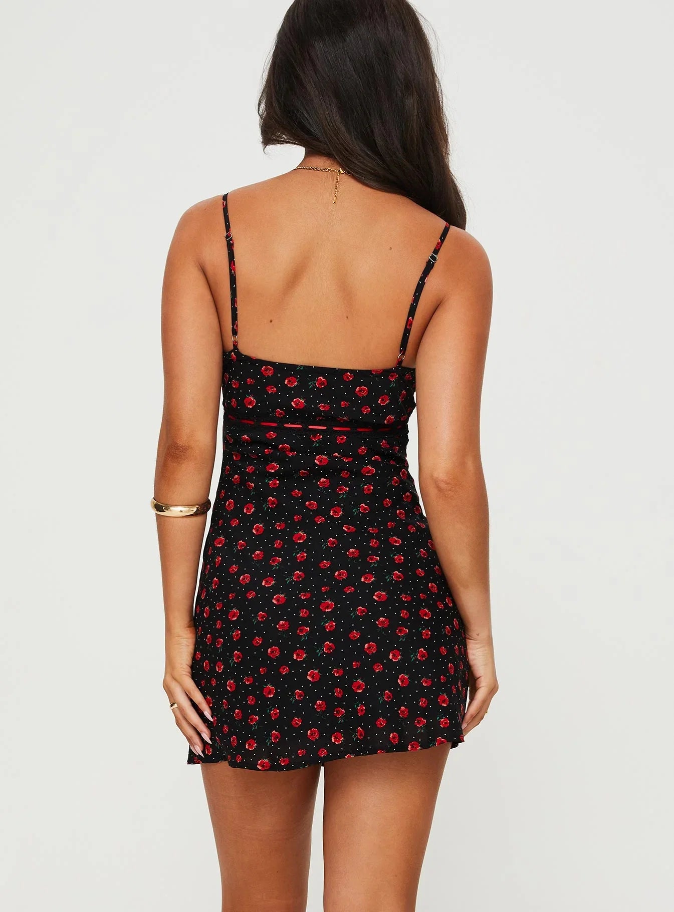 Karena Mini Dress Black Red Floral