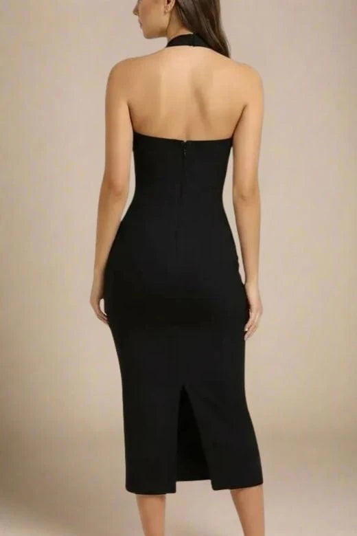 Raya Bodycon Midi Dress Classic Black
