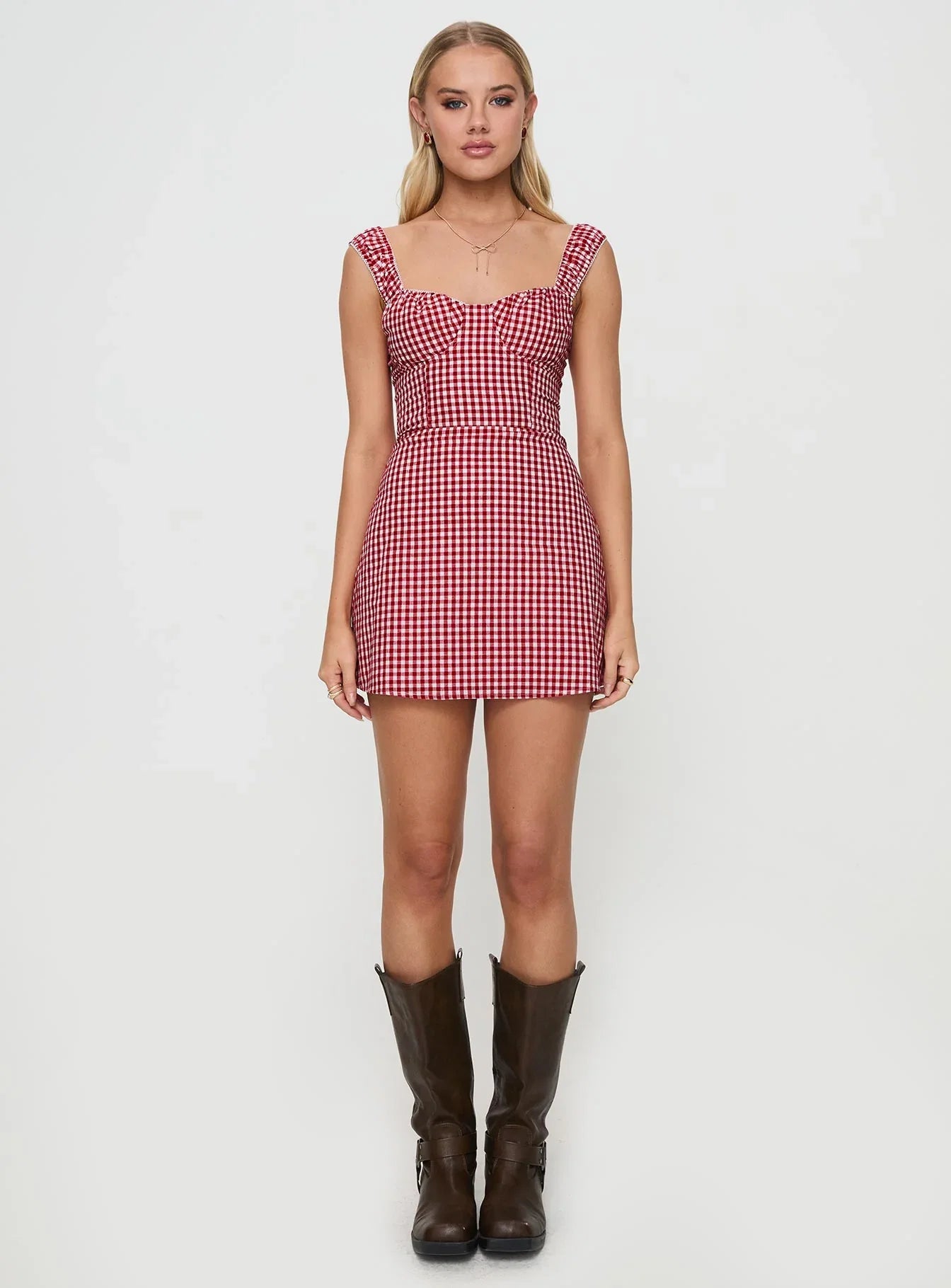 Faubert Mini Dress Red Gingham