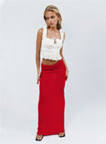 Belle Knit Maxi Skirt Red