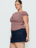Warna Low Rise Denim Mini Skirt Dark Wash Curve