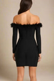 Erin Long Sleeve Bandage Mini Dress Classic Black