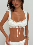 Midnight Sugar Micro Crop Top White