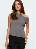 Ashfield Off Shoulder Top Dark Grey