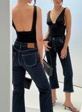 Cindee High Rise Cropped Jeans Raw Indigo
