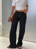 Buenos No Waist Low Rise Straight Leg Jeans Raw Denim