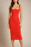 Kendall Bandage Midi Dress Lipstick Red