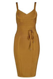 Bek Bandage Dress Mustard Yellow