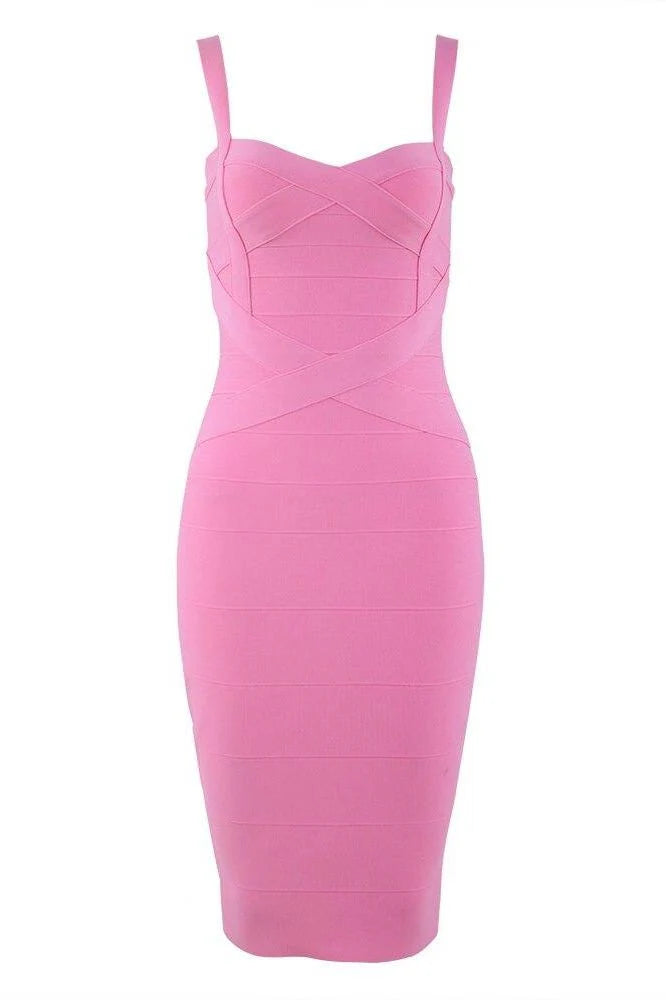 Heidi Bandage Midi Dress Dusty Pink