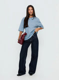Kaitlan Short Sleeve Tee Blue Stripe