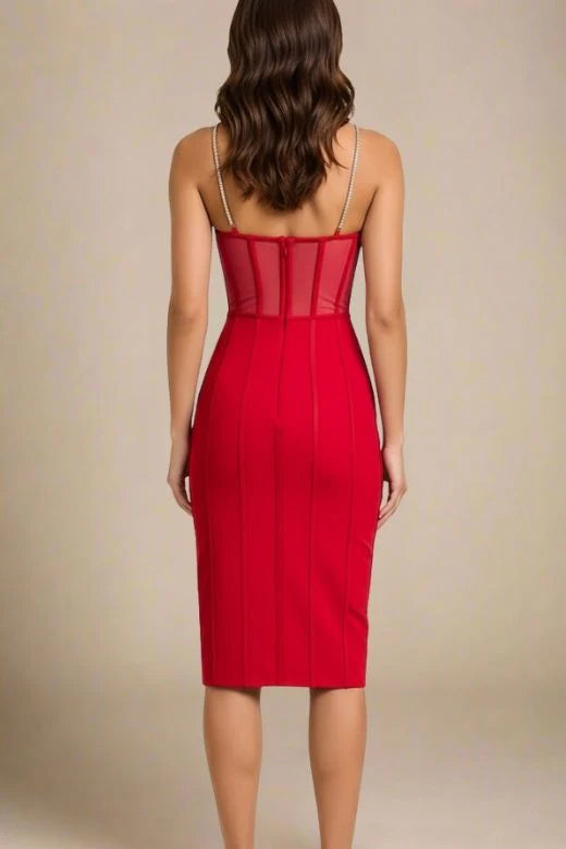 Leah Bodycon Dress Lipstick Red
