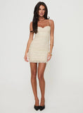 Reedy Lace Mini Dress Cream