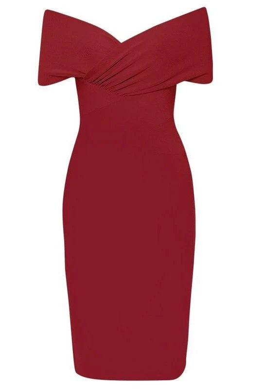 Bea Bandage Dress Red Wine