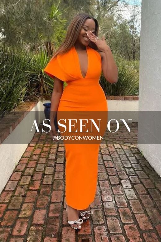 Blake Bandage Maxi Dress Apricot Orange Sale
