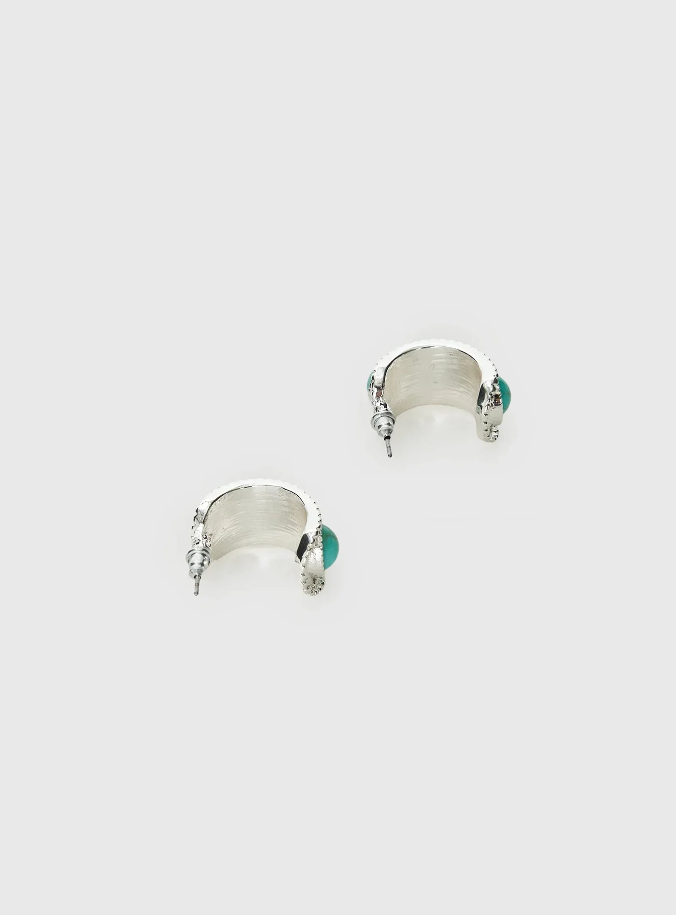 Endellion Hoop Earrings Silver Turqouise