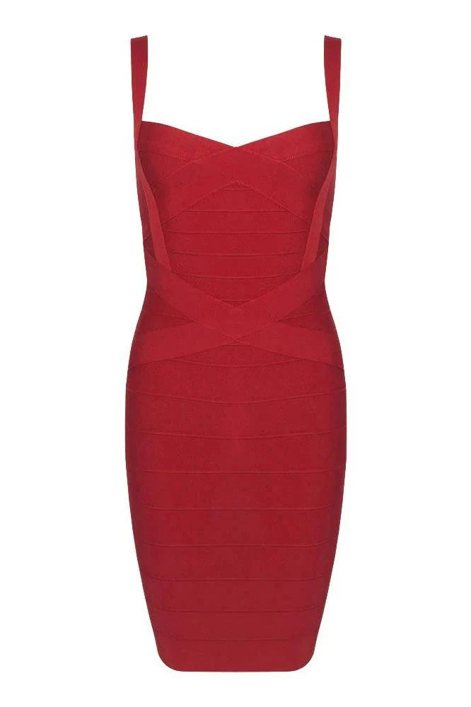 Heidi Bandage Mini Dress Red Wine