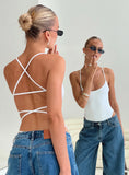 All Tied Up Bodysuit White Tall