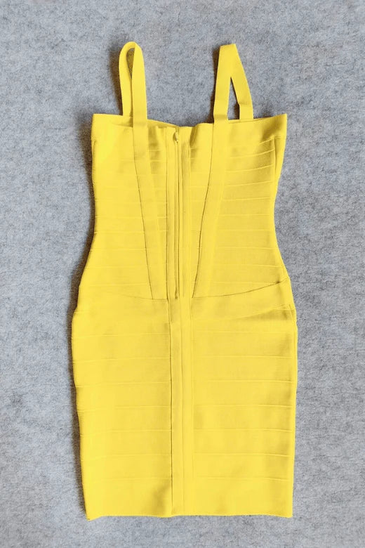 Heidi Bandage Mini Dress Sun Yellow