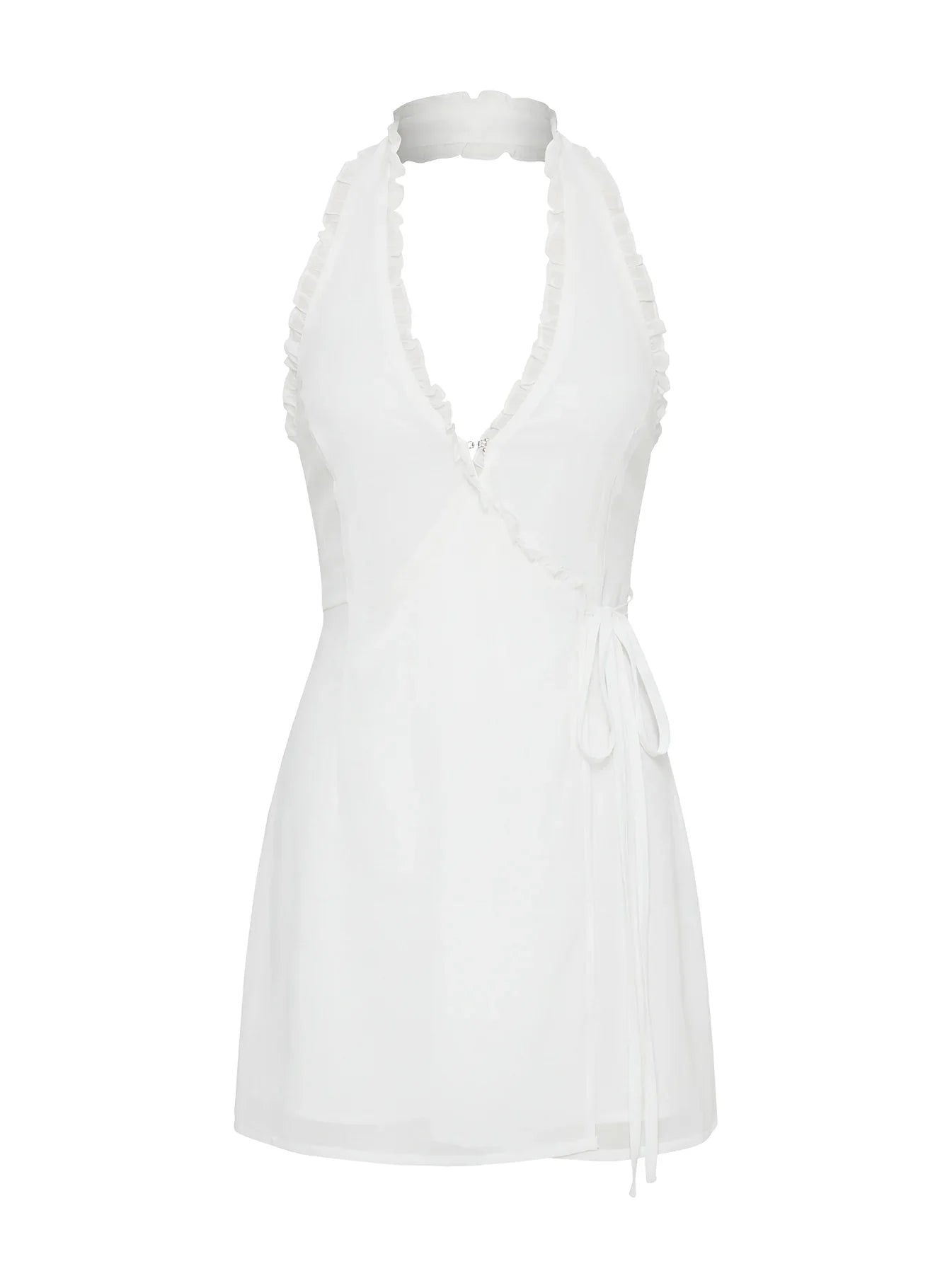 Taija Wrap Mini Dress White