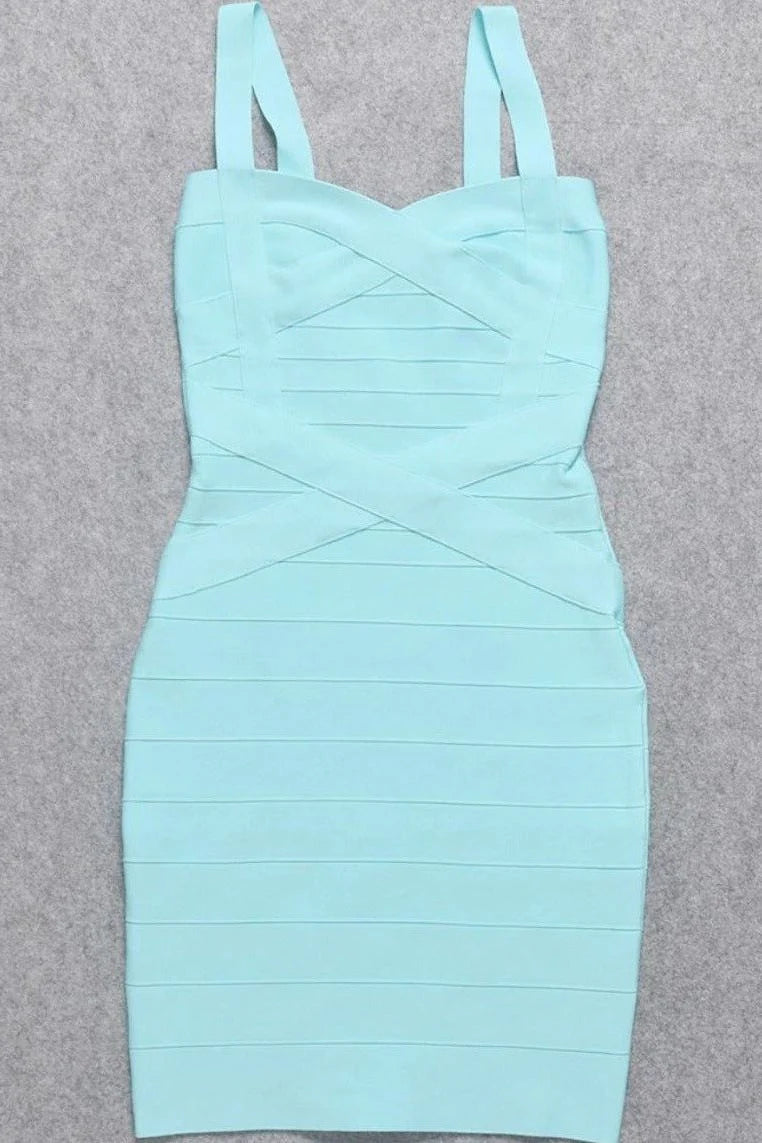 Heidi Bandage Mini Dress Sky Blue Sale