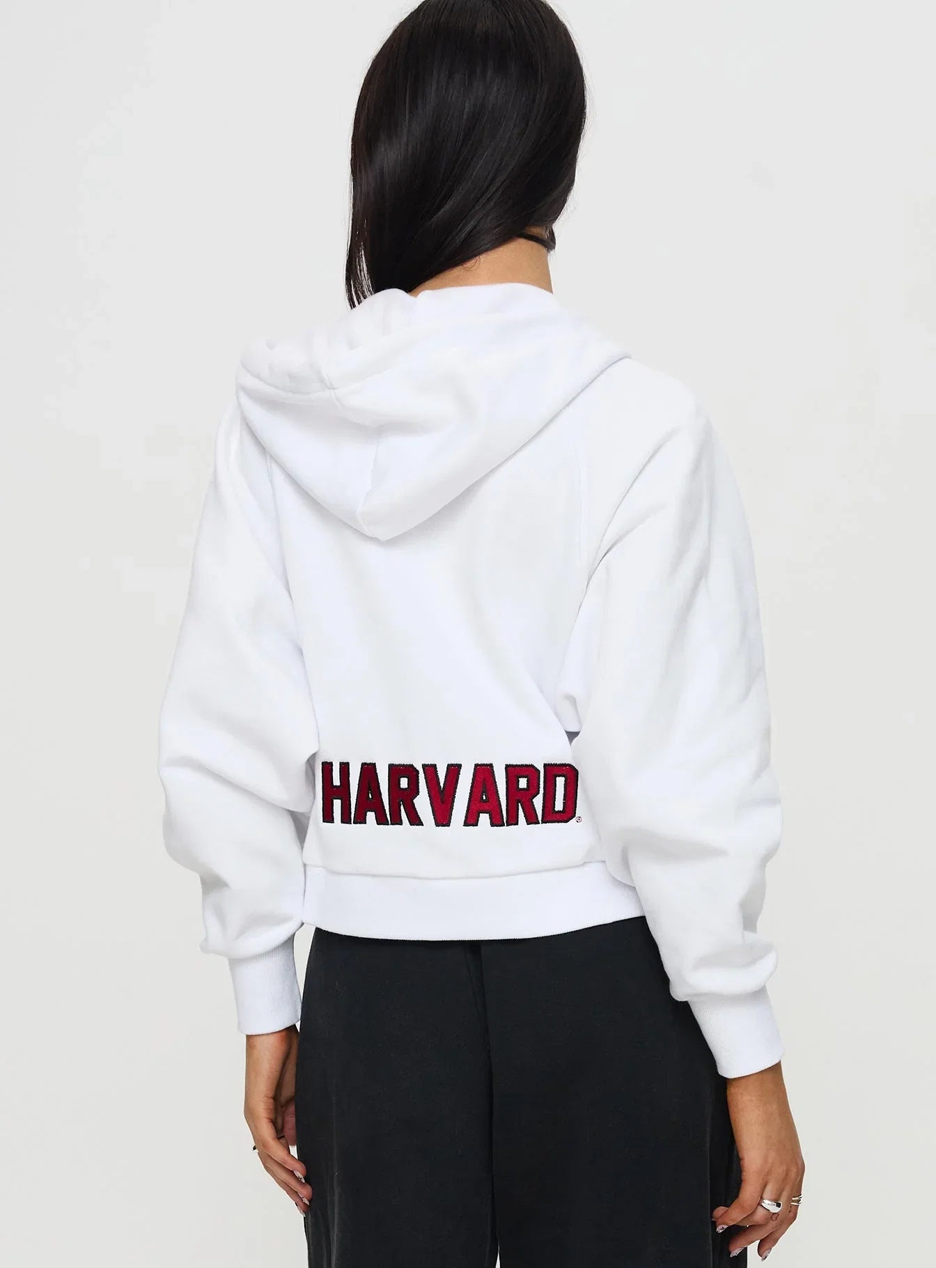 Harvard Raglan Zip Up White Red