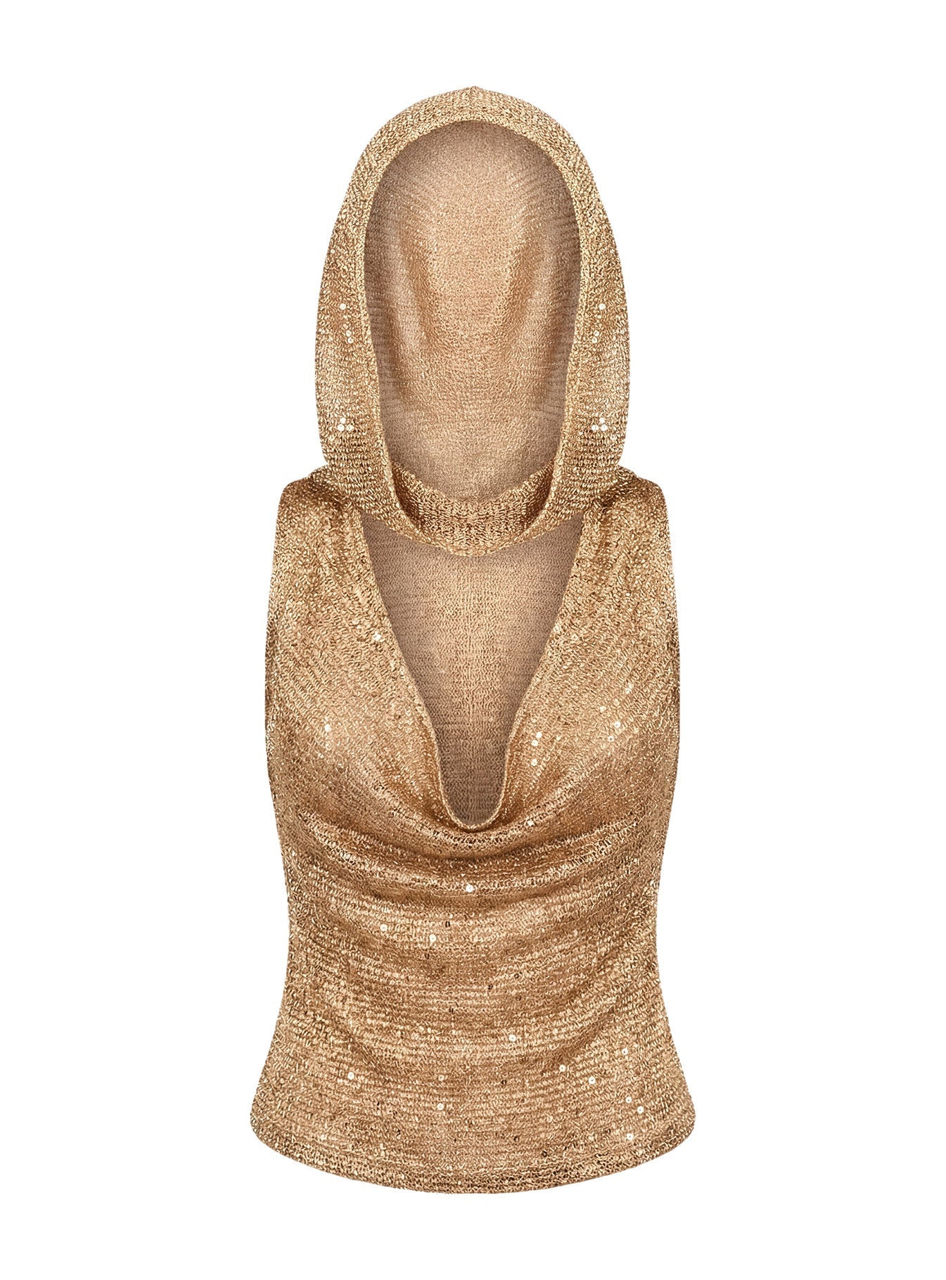 Mistori Sequin Hooded Top Gold