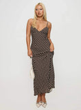 Jorjana Maxi Dress Brown / White Polka Dot