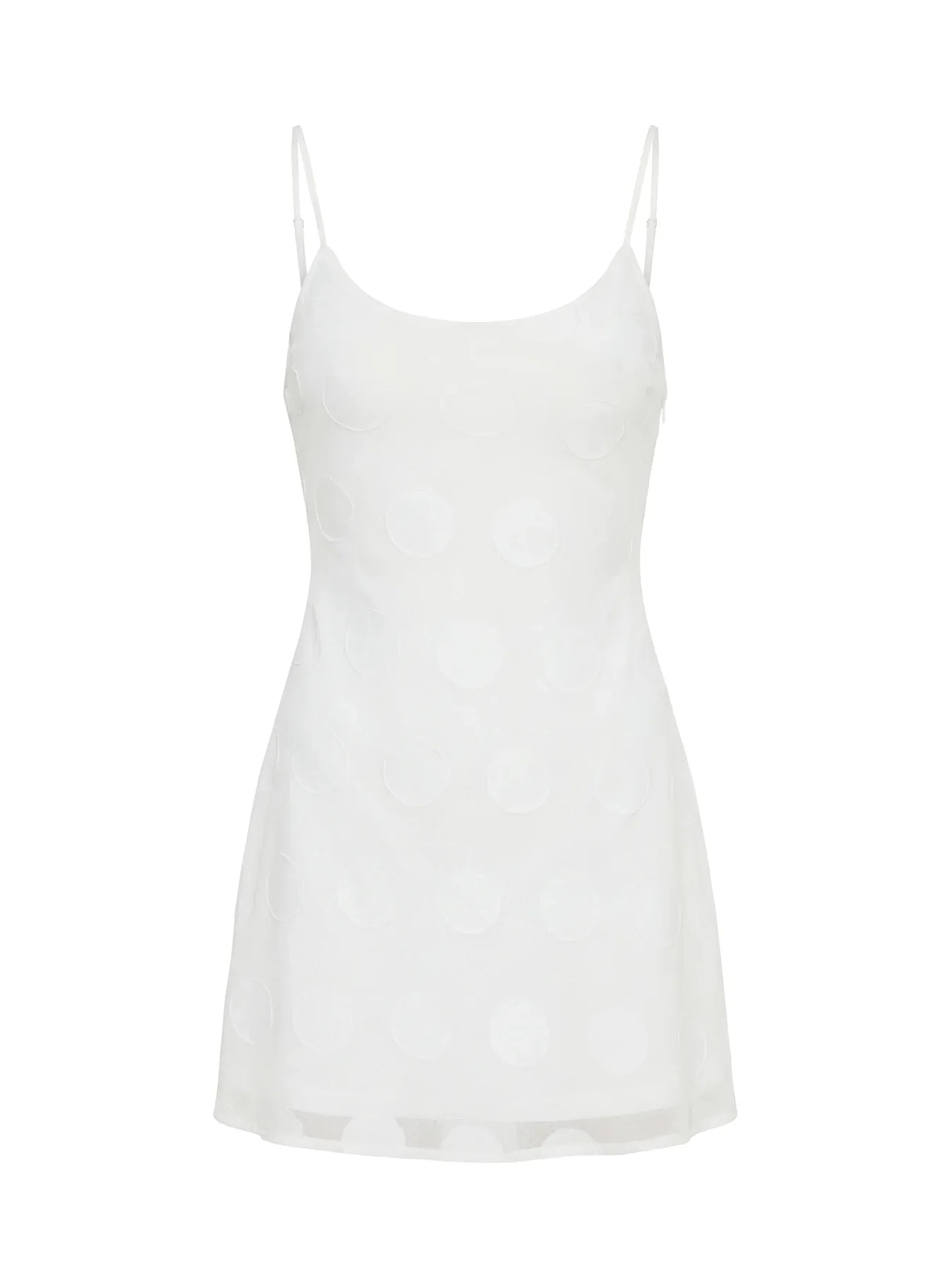 Lissie Scoop Mini Dress White Polka Dot