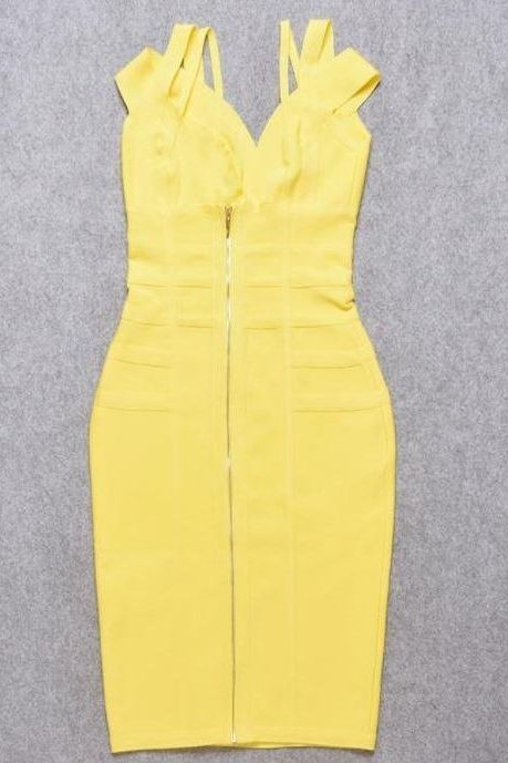 Sia Bandage Dress Sun Yellow