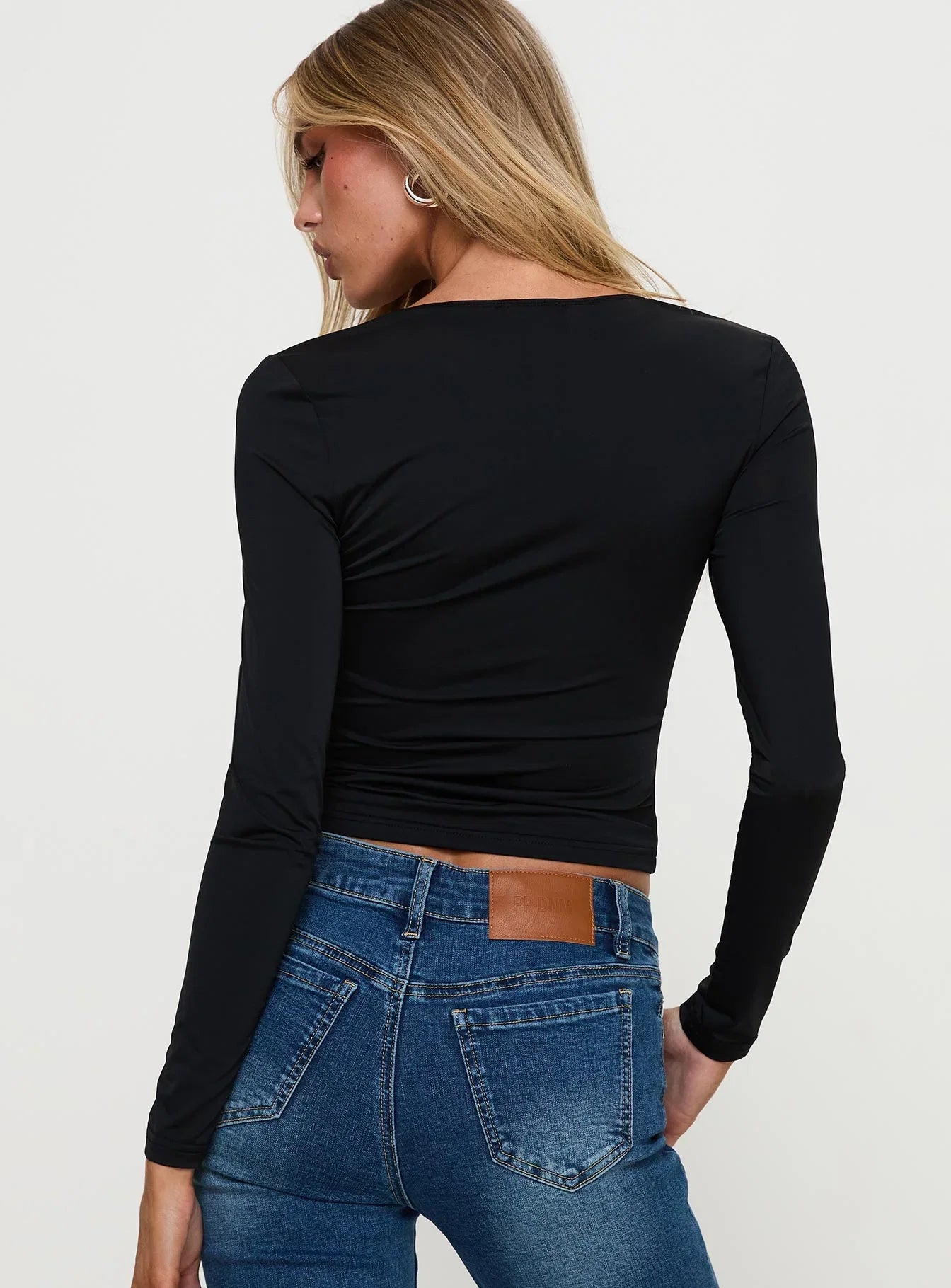 Xandi Long Sleeve Top Black Leopard