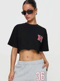 Harvard Graphic Track Top Black