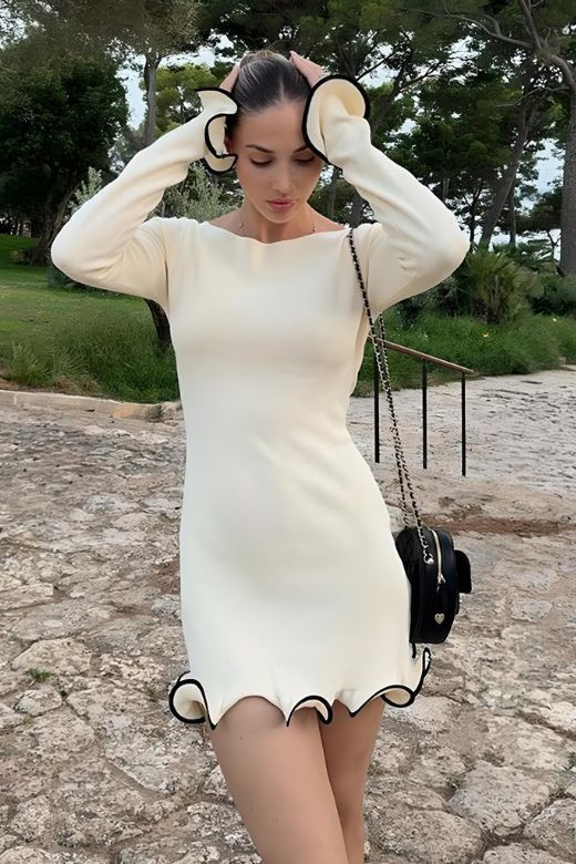 Regina Long Sleeve Mini Dress Sun Yellow Sale