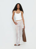 Wisteriah Sheer Maxi Skirt White