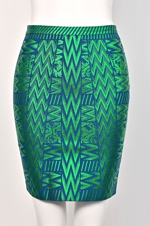 High Waist Metallic Leather Mini Skirt Emerald Green