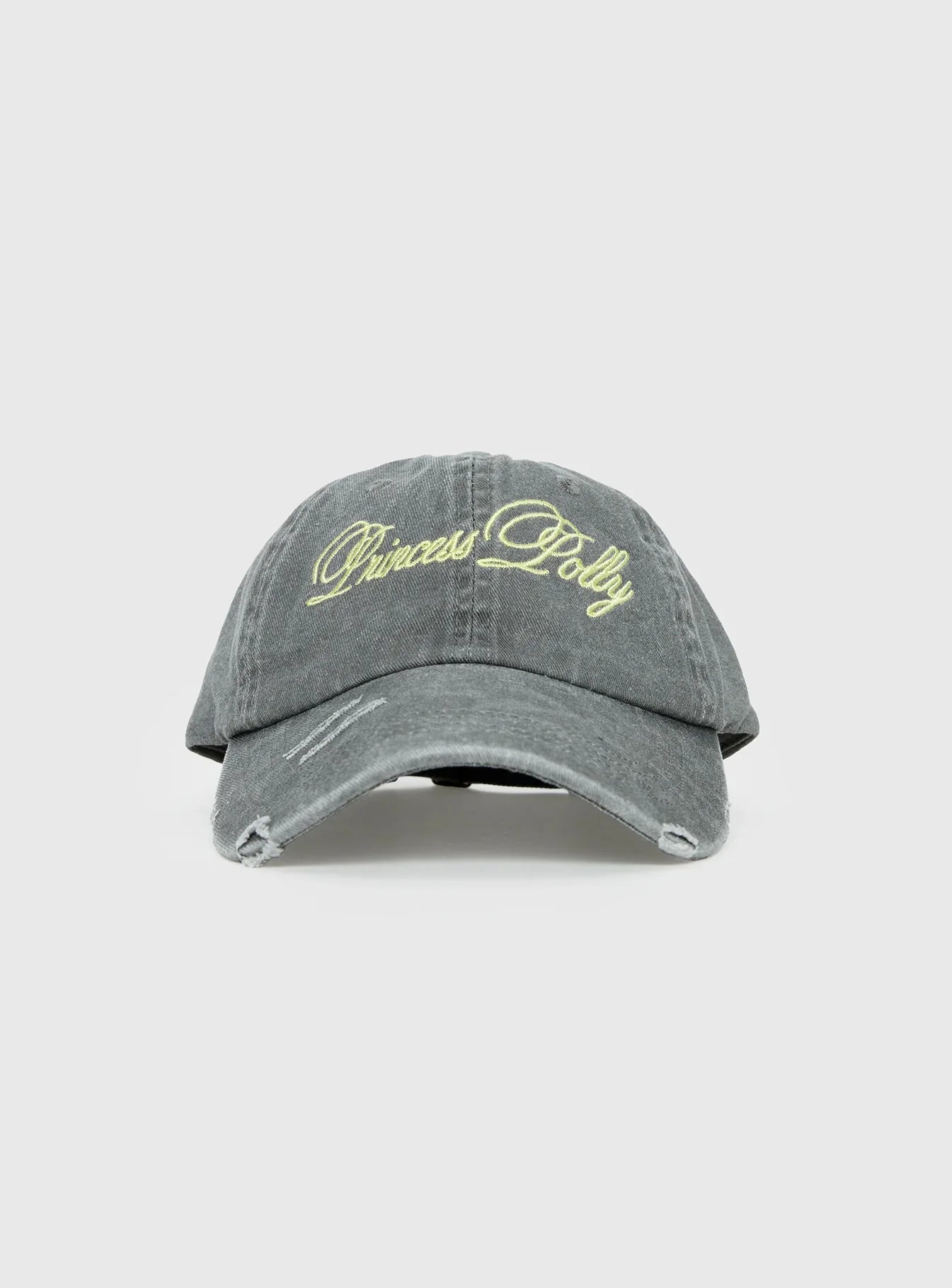 Off Duty Distressed Cap Grey Yellow
