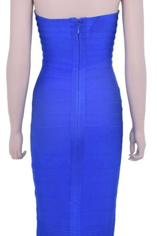 Aaliyah Bandage Midi Dress Royal Blue Sale