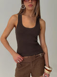 Kyrella Longline Tank Top Chocolate
