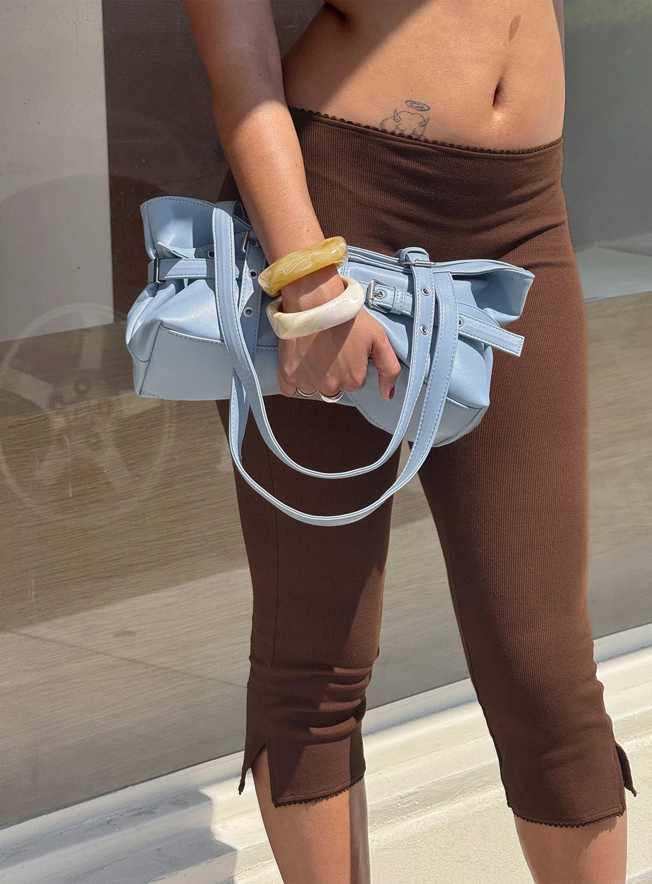 Baseline Rib Capri Pants Chocolate