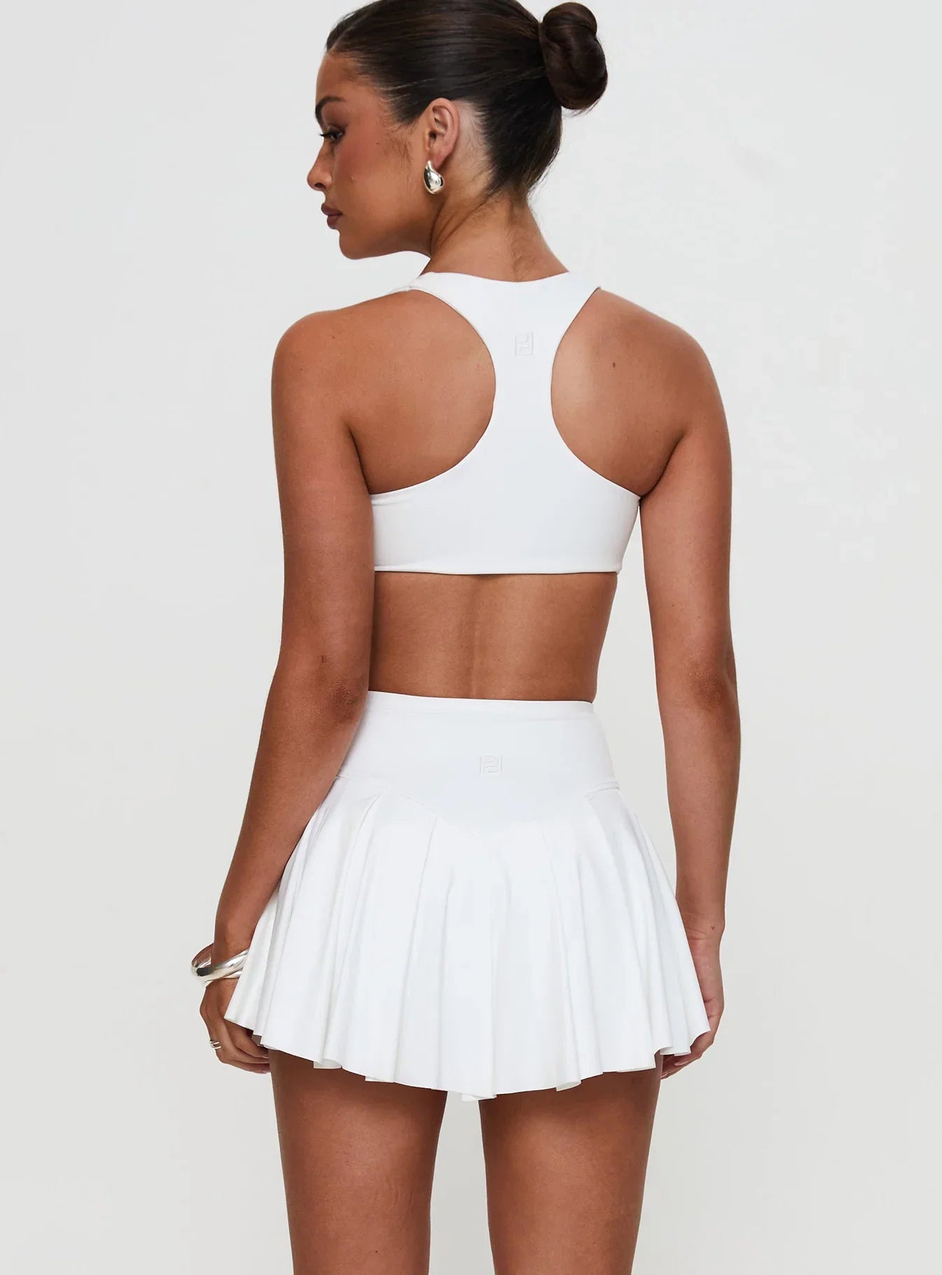 Dynamic Pleat Active Skort White