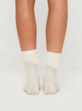 Josefina Frill Sock White