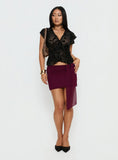 Kellia Ruched Mini Skirt Currant