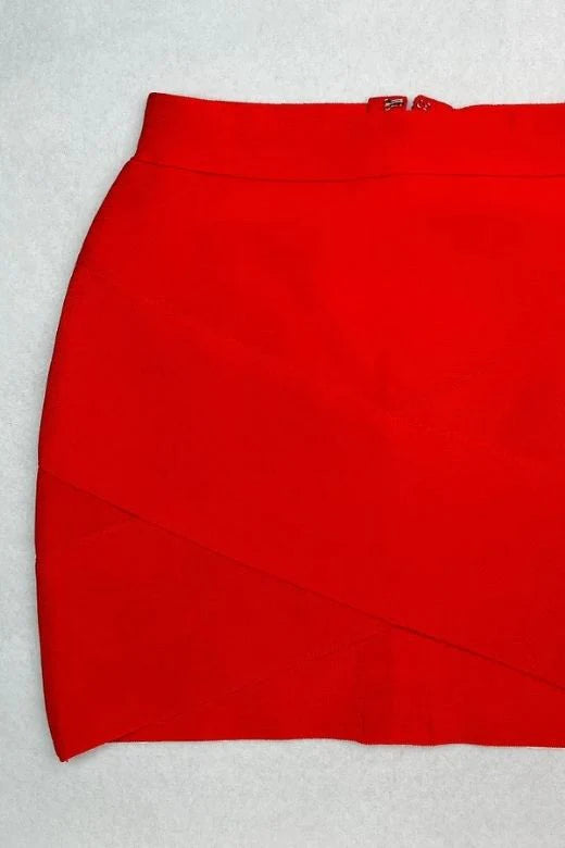 Jay High Waist Bandage Mini Skirt Lipstick Red