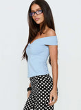 Maxeina Off Shoulder Twist Top Blue