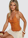 Makaria Sequin Cami Top Orange