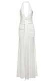 Bella Bodycon Wrap Maxi Dress White Pearl Sale