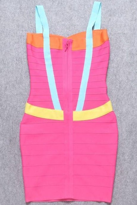 Heidi Bandage Mini Dress Hot Pink