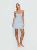 Enora Lace Mini Dress Blue / White