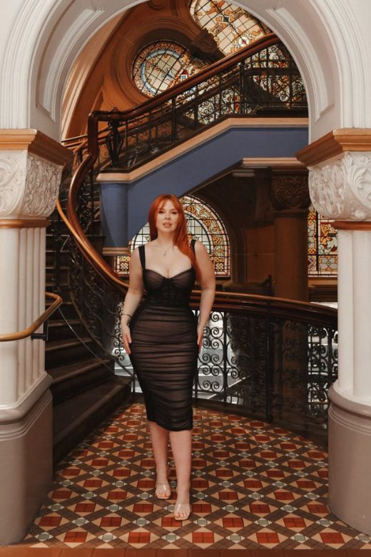 Marilyn Bodycon Wrap Midi Dress Classic Black