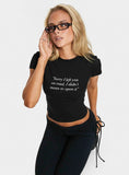 Read Receipts Graphic Baby Tee Black