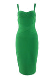 Heidi Bandage Midi Dress Emerald Green